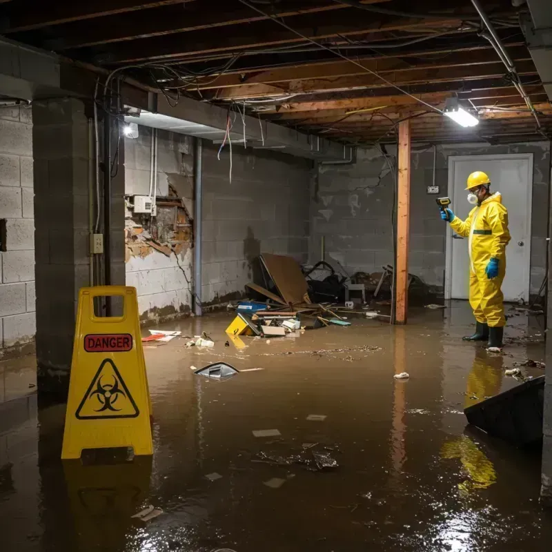 Flooded Basement Electrical Hazard in New Town, ND Property