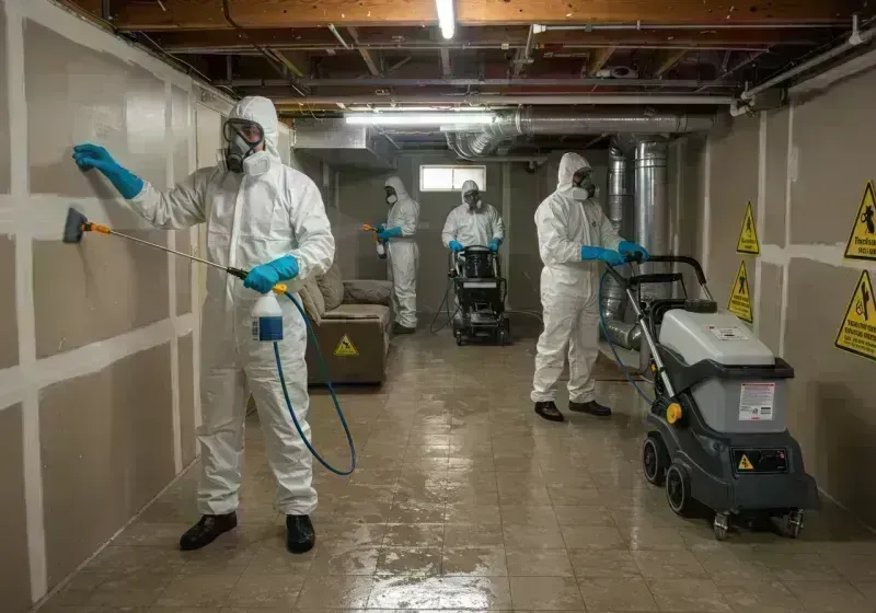 Basement Moisture Removal and Structural Drying process in New Town, ND